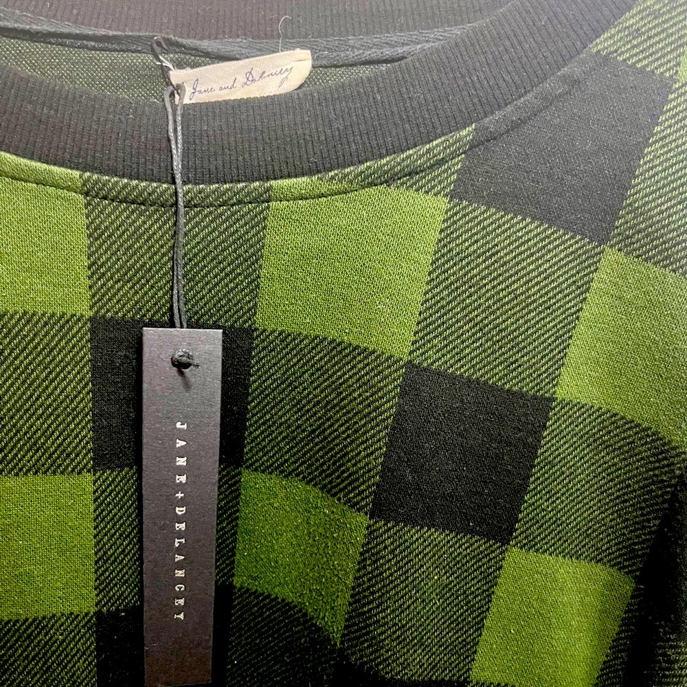 NWT Jane and Delancey Plaid Sweaters Pullover Long Sleeve Tunic Top Size: L